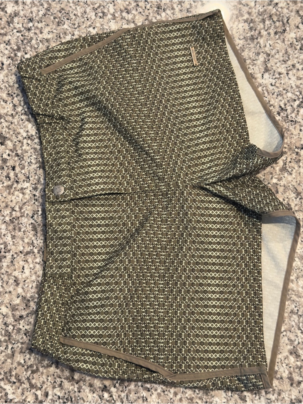 Parke & Ronen Olive Green Patterned Crewneck Sweater